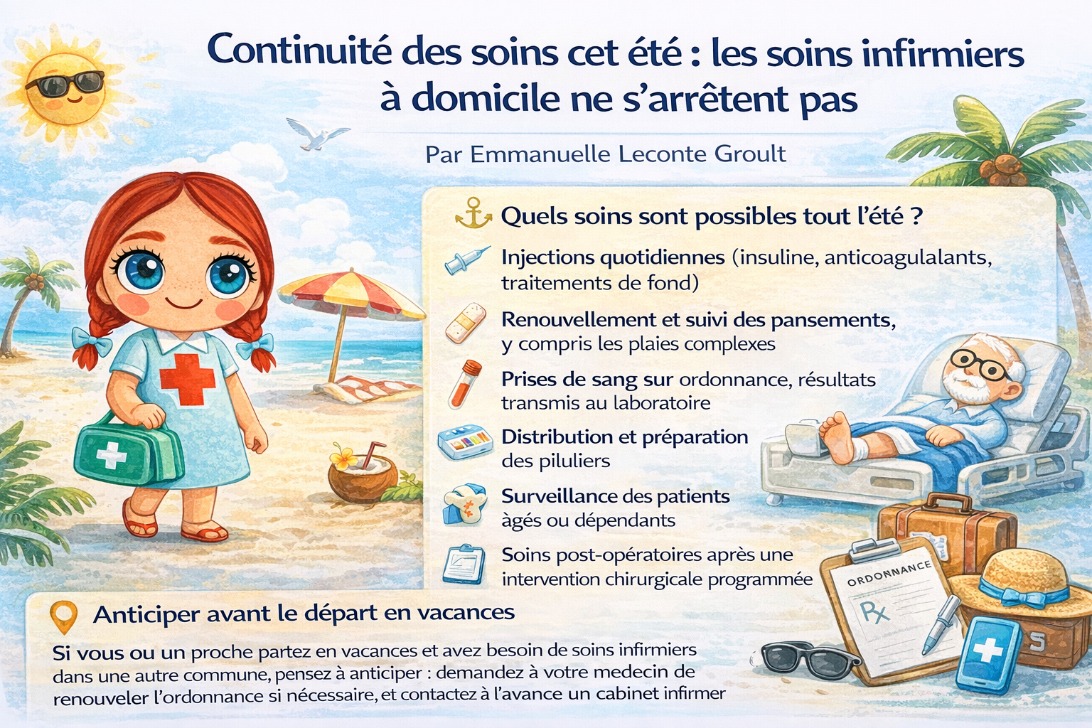 Continuité des soins cet été : les soins infirmiers à domicile ne s'arrêtent pas