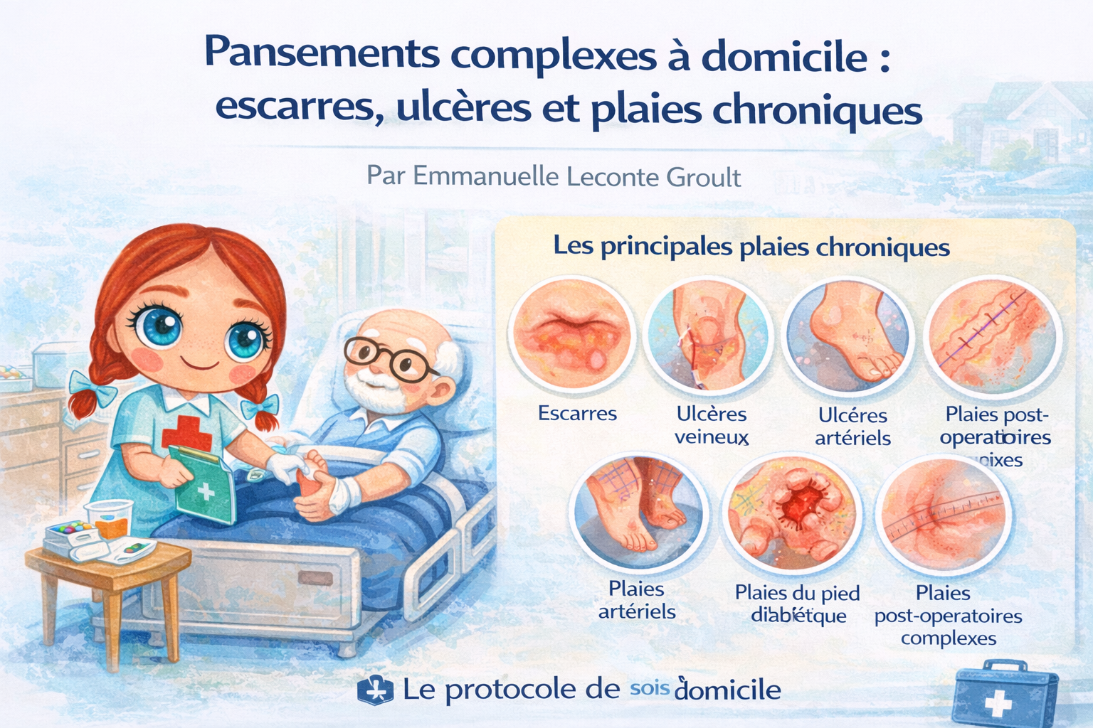Pansements complexes à domicile : escarres, ulcères et plaies chroniques