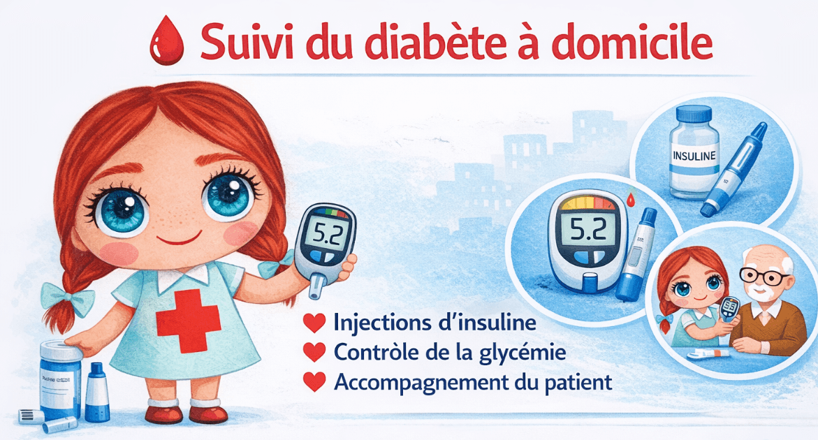 Suivi du diabète à domicile : le rôle de l'infirmière libérale
